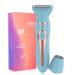 Electric Razor for Women, EESKA 2-in-1 Womens Shaver Bikini Trimmer Body Hair Removal for Face Legs and Underarm, Portable Ladies Shaver, IPX7 Waterproof Wet and Dry, Type C USB Recharge Blue B-blue