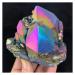 Natural Rock Crystal Clusters Colorful Angel Aura Electroplated Quartz Minerals Specimen Ornament Home Decorative Stone Flowers Raw Stones and Minerals (Size : F/300-330g) (Size : B/150-180g)
