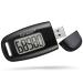 Gzvxuny 3D Pedometer with Clip and Strap, Simple Walking Step Counter, USB Rechargeable Accurate Step Counter, Daily Target Monitor, Exercise Time Black
