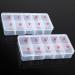 2 Pieces Nail Tips Transparent Storage Box Plastic Sorting Box Nail Art Organiser Box Jewellery Organiser Box Empty Spaces Storage Box for Fingernail Crystal Jewellery