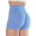 AUROLA Seamless Scrunch Workout Shorts for Women - Small Camo-Serenity Blue | Gym, Yoga, Running Active Short - Buy Online on GoSupps.com