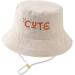 XYIYI Kids Bucket Hat Adjustable Sun Hats Breathable Beach Hat for Boys Girls 2-4 Years Cute Beige&Graffiti letters