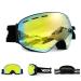 VGOOAR OTG ski goggles borderless ski goggles with anti-fog coating double disc 100% UV400 protection ski snow glasses for men/women gold