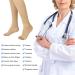 Ikfashoni Compression Stockings for Men & Women - Medical Knee Socks for Varicose Veins | Thrombosis Support Stockings in Beige & Cream White | Available in XXL - Buy Online on GoSupps.com