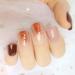 Hujl artificial nails "24-part dark brown artificial artificial nails with color gradient artificial nails and DIY nail art techniques for the manicure"