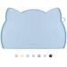 Coomazy bowl pad for cats and small dogs silicone lining mat for cat bar slide -resistant pet for feed mat with edge (45x26cm blue)