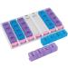 28 Compartment Weekly Pillbox - 7 Day Medicine Organizer with Push Button - Ideal for Vitamins Fish Oil & Supplements - International Shipping Available - Buy Online on GoSupps.com
