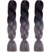 LDMY Ombre Dark Grey Jumbo Braiding Hair - 24 inch 2 Tone Synthetic Kanekalon Extensions for Wigs & Cosplay | 6PCS/Pack 100G/PC - Buy Online on GoSupps.com