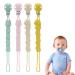 Vicloon silicone pacifier chain 4 piece of pacifier chain baby for girls and boys baby pacifier chain clip gift to baby -animal style 1 4PCs silicone style 1
