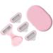 Women's Travel Razor Includes 1 Handle and 4 Blade Refills Portable 5-Blade Mini Razor with Storage Case Outdoor Shaving Kit (pale pink)