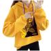 Bigfanshu Womans Tops Winter Fashion Blouse Hoodies Character Print Sweatshirt Yellow