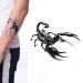 Yeeech 3D Scorpion Temporary Tattoos Sticker for Men Black (2 Sheets)