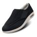 Men's Diabetic Shoes Pain Relief Easy to Slip On Wide Widths Slippers Adjustable Orthopedic with Removable Memory Foam Insoles Lightweight for Seniors Swollen Feet 11.5 Wide Black