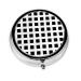White Lines Black Plaid Portable Metal Pill Box Round Mini 3-Compartment Plastic Insert hinged Fastening Design Suitable for Small Pills Must-Have for Travel