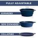 Bonza Large Collapsible Dog Bowl 1000 mL - Sturdy Reinforced Rim - Navy Blue | Includes Carabiner & Water Bottle Holder Keychain - Buy Online on GoSupps.com