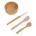 DOITOOL 1 Set Four Piece Facial Bowl Hair Dye Mixing Bowl Silicone Tools for Skincare Skin Care Spatula Mud Mixing Tool Hair Wooden Cosmetic
