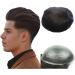 NLW Real Hair Toupee for Men 0.06mm PU Transparent Thin Skin Hair Replacement System 100% Natural European Human Hair Pieces Hairpiece Repiece Replacement Men WIGS 10 x 8 Inches (#2 Deep Brown)