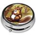 Nut-Eating Squirrel Round Pill Box Organizer - 3 Compartments for Purse & Pocket | Portable Travel Pill Holder - Buy Online on GoSupps.com