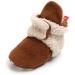 TMEOG Baby Booties Slippers Infant Boots Newborn First Walking Shoes Baby Winter Sock Crib Shoes for Boys Girls 0-18Months 0-6 Months B Brown Furry