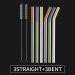 HeykirHome 6-Pack Reusable Glass Straws 8.5'' Double Colors - Straight and Bent Set with Cleaning Brushes - Ideal for Smoothies, Tea, Juice - Buy Online on GoSupps.com