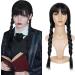 BECUS Long Braid Wigs for Women Long Black Braided Wig with Fringe Cosplay Costume Party Wigs for Family A- Wednesday Black - Buy Online on GoSupps.com