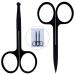 2Pcs Stainless Steel Nose Facial Hair Scissors Beard Eyebrow Eyelash Trimmer for Men&Women