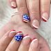 July 4th Press On False Nails Short  Fake Nails Almond Glue On Nails  False Nails With Glue  Pointed Press On Nails Nail Manicure Decoration Fake Nails Acrylic Nails for Independence Day Nails Women Independence Day Z207