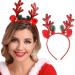 Unicra Christmas Headband Elk Deer Antlers Headband Animal Horns Headwear Hair Piece Halloween Hair Accessories for Christmas Red