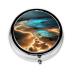 View Under The Moonround Pill Box 3 Compartments Round Pill Box Organizer for Purse Or Pocket &*Portable Travel Pill Box