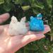 Natural Crystal Rough Crystal 2 Pieces 60g Angel Crystal Cluster Blue and White Natural Titanium Coated Gem Quartz Cluster Home Decor Suitable for Home Office Decoration