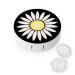 Daisy Floral Contact Lens Case Travel Portable Travel Contact Lens Box with Mirror