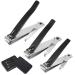 3 pieces of nail clippers with gift box nail clip made of stainless steel for fingernail and toenail professional nail clipper for men and children (black)