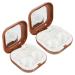 Homsfou Box with 2 sets of contact lens container travel cosmetics mirror make -up mirror case for cosmetic lens container for cosmetic lens make -up boxes travel deliveries ABS texture brown 7.3x7.3x2.6cm