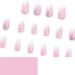 Pink White Glitter Coffin False Nails - 24Pcs Press on Nails for Women/Girls with Nail Glue - Gradient Glitter Nail Tips for Nail Art - Buy Online on GoSupps.com