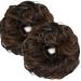 OMGREAT 2PCS Thick Updo Messy Hair Buns Curly Wavy Ponytail Extensions Hairpieces juva bun Hair Scrunchies for Women Girls Dark Brown Mix Light Auburn 2 PCS 7# Dark Brown Mix Light Auburn