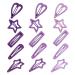 15 PCS Star Hair Clips - Non-Slip Metal Barrettes for Girls in Purple Geometric Pattern - Buy Online on GoSupps.com