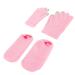 Qukaim Repair Spa Gloves Socks Moisturizing Gel Gloves Socks Set Touch Screen Spa Gloves Socks for Dry Cracked Hands Feet Pink