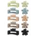10 Pack Flower Claw Clips Square Hair Clips for Women & Girls Strong Hold Medium Claw Clips for Thick Hair Matte Flower Hair Clips Non Slip Cute Claw Clips Hair Accessories with Light Color