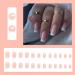 24Pcs Nude Glitter French False Nails - Long Coffin Press on Nails with Nail Glue - Women's Nail Art - Buy Online on GoSupps.com