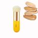BUTIYO Foundation Brush Chubby Makeup Brush MIni Brush Kabuki Make up Brush Travel Powder Brush Face brush for Blending Liquid Cream or Powder Cosmetics (1 pc) (yellow) FB025