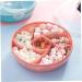 KICHOUSE Appetizer Tray Dried Fruit Snack Tray with Lid Fruit Bowl Candy Containers with Lids Food Trays 28.5*7.3cm Pink - Buy Online on GoSupps.com