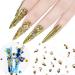 735 Pieces Gold Nail Rhinestones for Acrylic Nails - 3D Nail Diamonds Art Decoration DIY (Gold AB) - Buy Online on GoSupps.com