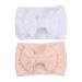 Volumoon forehead straps for baby girls curved knot-knot-ligaments 2 pieces nylon baby hair band newborn soft elastic hair band for newborns children toddlers
