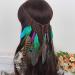 Fodattm Set of 2 Bohemian Peacock Feather Headband Headdress and Armband Hippie Headwear Headpiece Handmade Tribal Indian Fascinator Feather Hairband Hair Accessories for Girls Women Lady (C#) - Buy Online on GoSupps.com