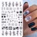 10 Sheets Spring Flower Nail Art Stickers - Self-Adhesive Black & White Floral Designs for Manicure - Perfect Nail Decoration for Women & Girls - Buy Online on GoSupps.com
