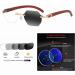Multifocal Progressive Rimless Glasses for Men & Women - UV400 Photochromic Retro Polygonal Design - Near & Far Vision - Brown (3x - Buy Online on GoSupps.com