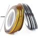 20 Rolls Gold Silver Nail Art Stripping Tape - Manicure Sticker Polish Transfer Foils Decoration - Buy Online on GoSupps.com