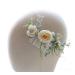 FIDDY898 Wedding Bridal Comb Camellia Hair Comb Ranunculus Green leaf Floral Clip Headpiece 2002 2002 One Size (Pack of 1)