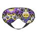 Blue Flowers Print Unisex Sleeping Eye Mask Soft Comfortable Light-Blocking Eye Mask