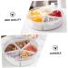 Mikinona Dried Fruit Plate Lunchbox Party Tray with Lid Candy for Kids Serving Candy Boxes Section Round Tray 26X7.5CM White - Buy Online on GoSupps.com
